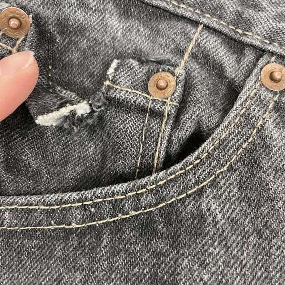 Vintage Levis 26501 1159 Black Distressed Mom Jean Button Fly Size 11 Made USA - Picture 5 of 12